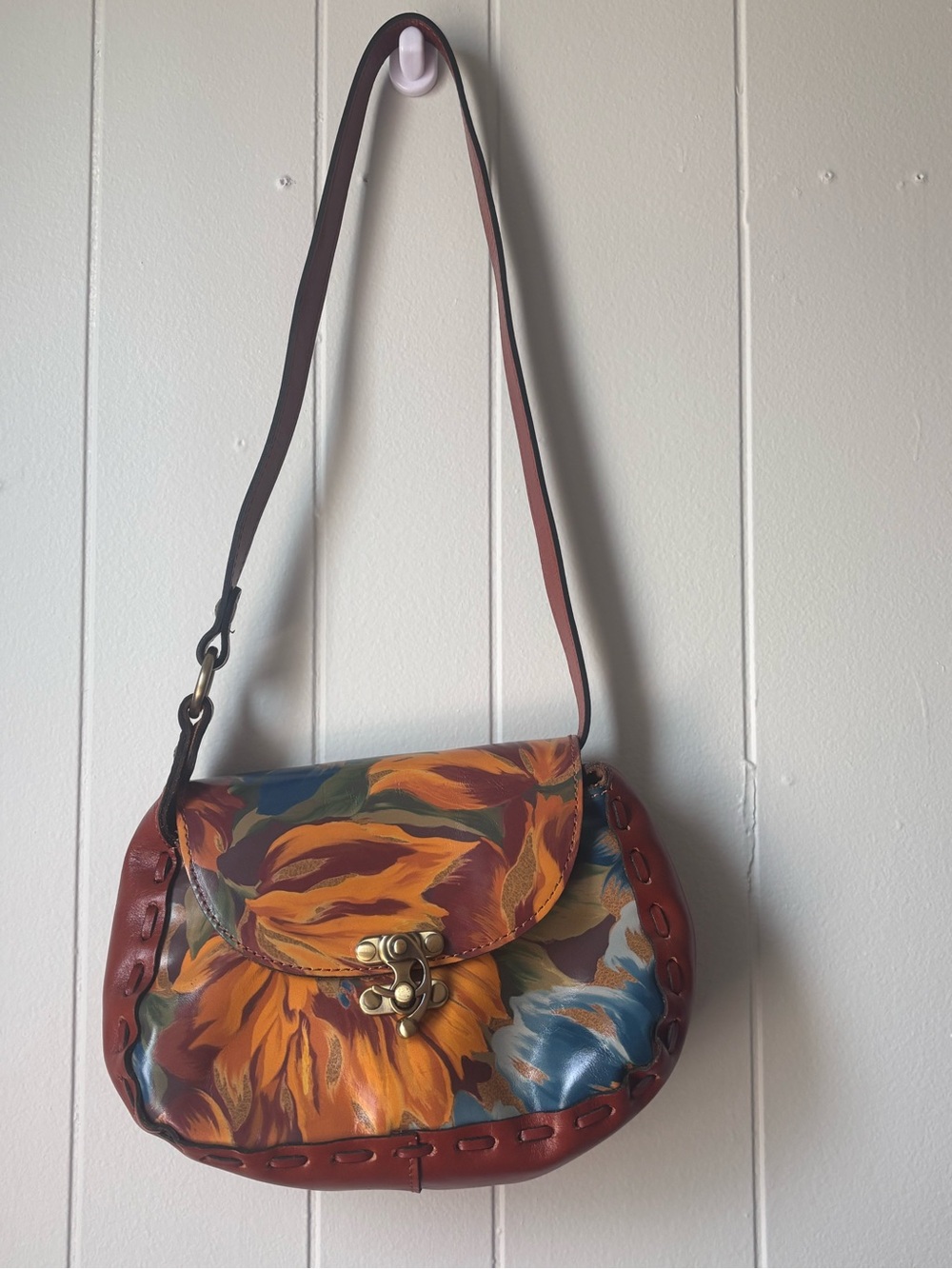 Patricia Nash Micaela Whipstich Baguette Marigold Harvest Shoulder Bag